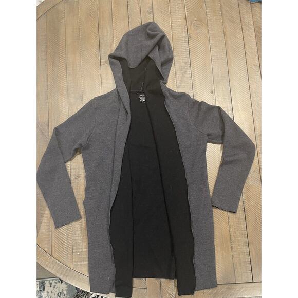 Neiman Marcus Majestic Paris Wool Longline Open Cardigan Sweater Grey Size 2 - Picture 5 of 6